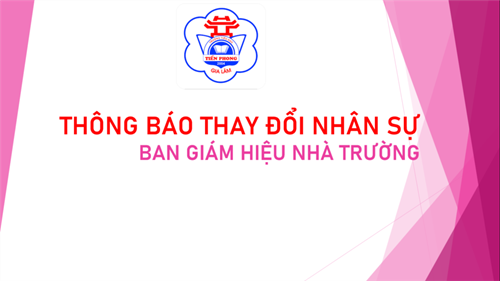 Thông báo: Về việc thay đổi nhân sự trong Ban giám hiệu trường Tiểu học Tiền Phong